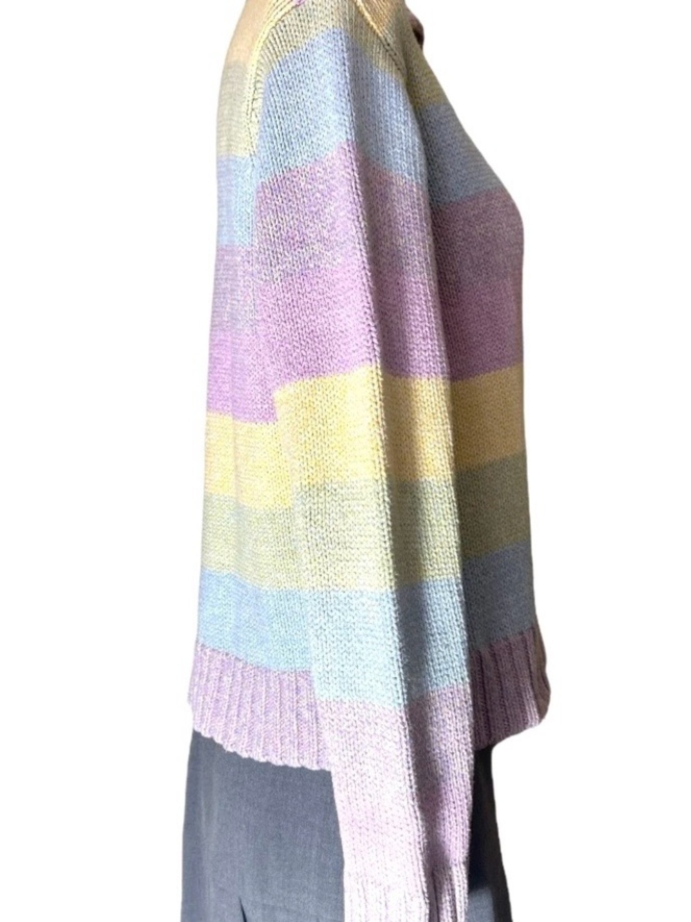 Vintage Liz Claiborne Liz Sport Multi Color Pastel Collared Knit Sweater Medium - Picture 5 of 9